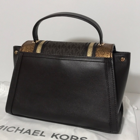 Michael Kors Whitney brown pale gold satchel bag - Picture 5 of 12